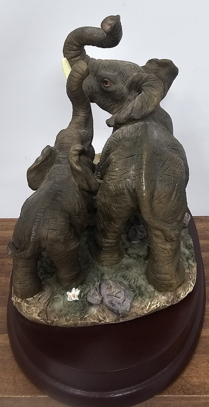 Elephant Figurine on Wood Base - Montefiori Collection - Italy Design 6"x5.5" - Picture 4 of 11